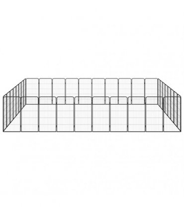 vidaXL 36-Panel Dog Playpen Black 50x100 cm Powder-coated Steel
