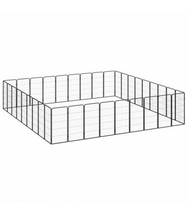 vidaXL 36-Panel Dog Playpen Black 50x100 cm Powder-coated Steel