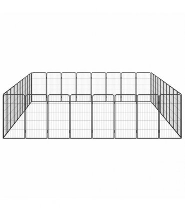 vidaXL 36-Panel Dog Playpen Black 50x100 cm Powder-coated Steel
