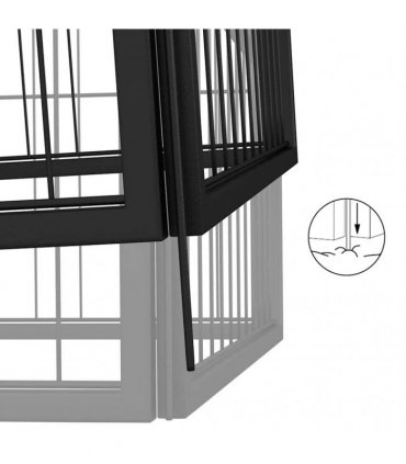 vidaXL 36-Panel Dog Playpen Black 50x100 cm Powder-coated Steel