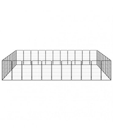 vidaXL 40-Panel Dog Playpen Black 50x100 cm Powder-coated Steel