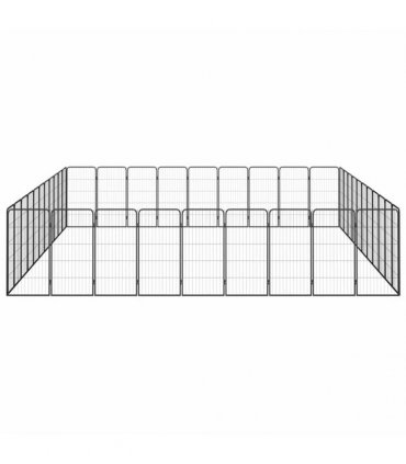 vidaXL 40-Panel Dog Playpen Black 50x100 cm Powder-coated Steel