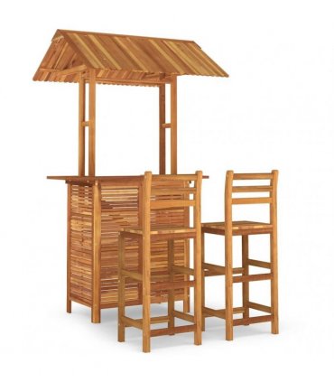 vidaXL 3 Piece Garden Bar Set Solid Wood Acacia