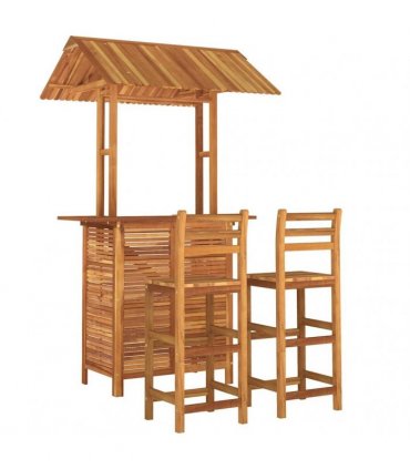vidaXL 3 Piece Garden Bar Set Solid Wood Acacia