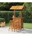 vidaXL 3 Piece Garden Bar Set Solid Wood Acacia