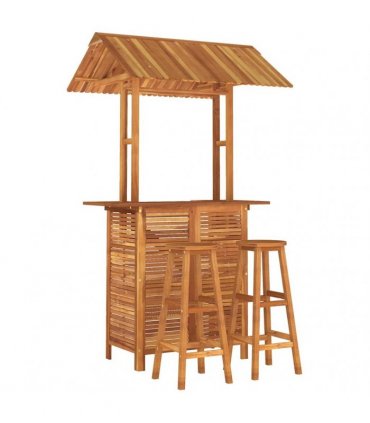vidaXL 3 Piece Garden Bar Set Solid Wood Acacia