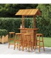 vidaXL 5 Piece Garden Bar Set Solid Wood Acacia