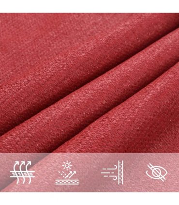 vidaXL Sunshade Sail 160 g/m² Red 3.5x3.5x4.9 m HDPE
