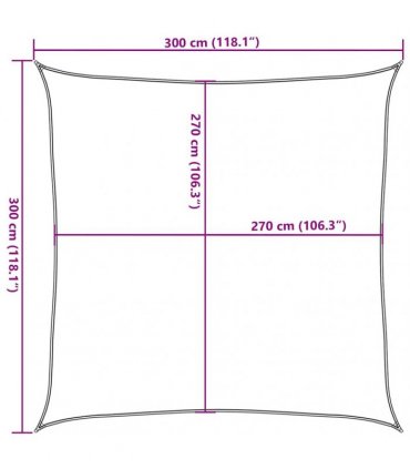 vidaXL Sunshade Sail 160 g/m² Black 3x3 m HDPE