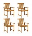 vidaXL Garden Chairs 4 pcs Solid Acacia Wood