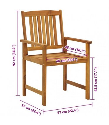 vidaXL Garden Chairs 4 pcs Solid Acacia Wood