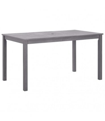 vidaXL Garden Table Grey Wash 140x80x74 cm Solid Acacia Wood