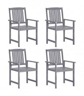 vidaXL Garden Chairs 4 pcs Solid Acacia Wood Grey