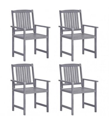 vidaXL Garden Chairs 4 pcs Solid Acacia Wood Grey