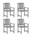 vidaXL Garden Chairs 4 pcs Solid Acacia Wood Grey