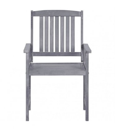 vidaXL Garden Chairs 4 pcs Solid Acacia Wood Grey
