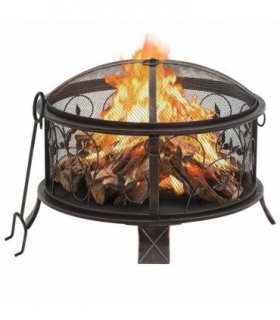 vidaXL Rustic Fire Pit with Poker 67,5 cm XXL Steel