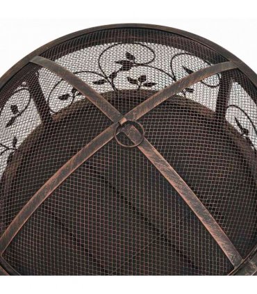 vidaXL Rustic Fire Pit with Poker 67,5 cm XXL Steel