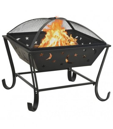 vidaXL Fire Pit with Poker 62 cm XXL Steel