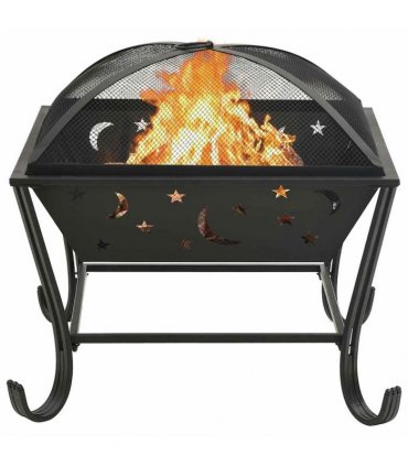 vidaXL Fire Pit with Poker 62 cm XXL Steel