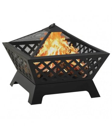 vidaXL Fire Pit with Poker 64 cm XXL Steel