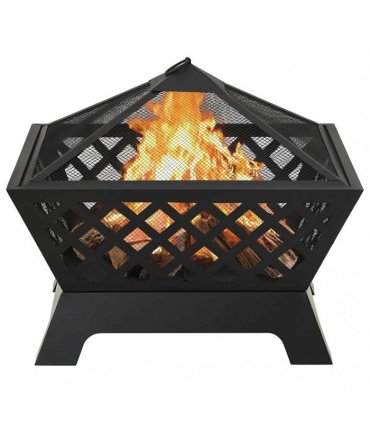 vidaXL Fire Pit with Poker 64 cm XXL Steel