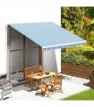 vidaXL Awning Replacement Fabric Blue and White 400x350 cm Polyester