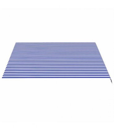 vidaXL Awning Replacement Fabric Blue and White 400x350 cm Polyester