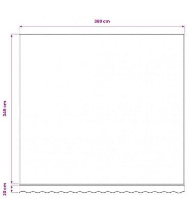 vidaXL Awning Replacement Fabric Blue and White 400x350 cm Polyester