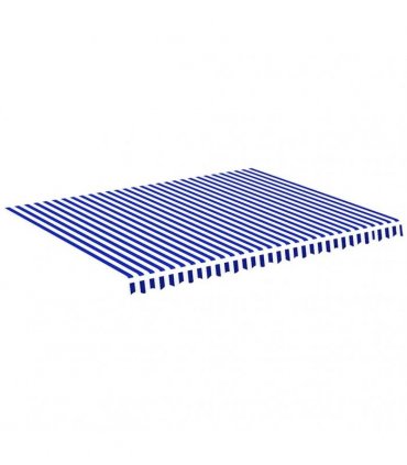vidaXL Awning Replacement Fabric Blue and White 450x350 cm Polyester