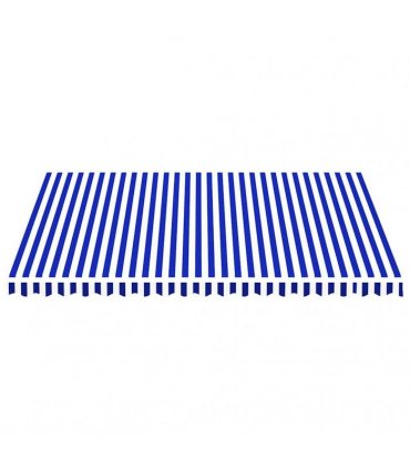vidaXL Awning Replacement Fabric Blue and White 450x350 cm Polyester