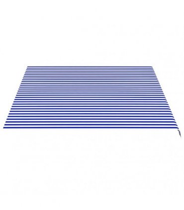 vidaXL Awning Replacement Fabric Blue and White 450x350 cm Polyester