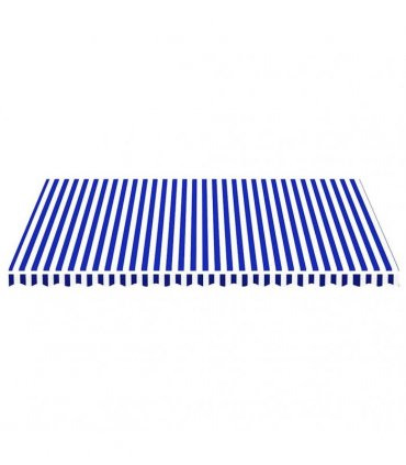 vidaXL Awning Replacement Fabric Blue and White 500x350 cm Polyester