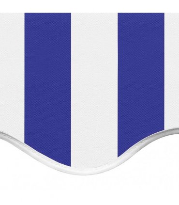 vidaXL Awning Replacement Fabric Blue and White 500x350 cm Polyester