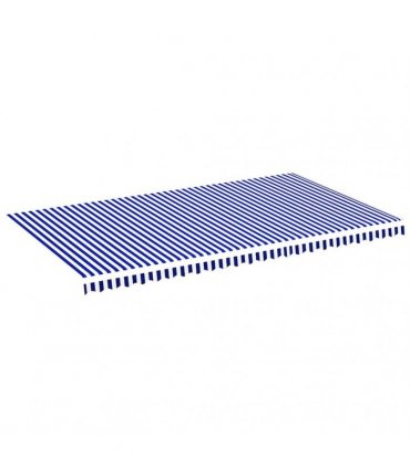 vidaXL Awning Replacement Fabric Blue and White 600x350 cm Polyester