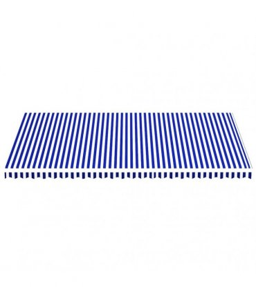 vidaXL Awning Replacement Fabric Blue and White 600x350 cm Polyester