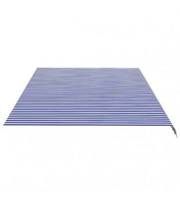 vidaXL Awning Replacement Fabric Blue and White 600x350 cm Polyester