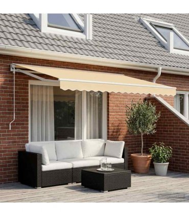 vidaXL Awning Replacement Fabric Cream 450x350 cm Polyester