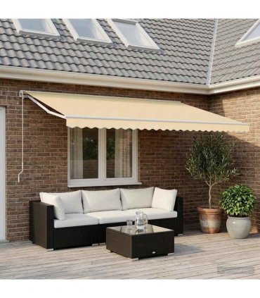 vidaXL Awning Replacement Fabric Cream 600x350 cm Polyester