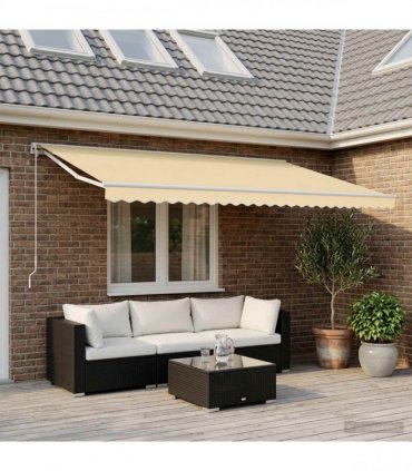 vidaXL Awning Replacement Fabric Cream 600x350 cm Polyester