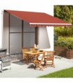 vidaXL Awning Replacement Fabric Orange and Brown 400x350 cm Polyester