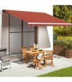 vidaXL Awning Replacement Fabric Orange and Brown 450x350 cm Polyester