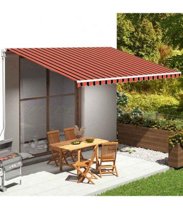 vidaXL Awning Replacement Fabric Orange and Brown 500x350 cm Polyester