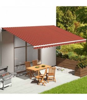 vidaXL Awning Replacement Fabric Orange and Brown 600x350 cm Polyester