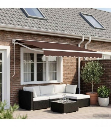 vidaXL Awning Replacement Fabric Brown 300x250 cm Polyester