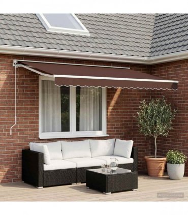 vidaXL Awning Replacement Fabric Brown 500x350 cm Polyester