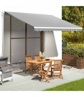 vidaXL Awning Replacement Fabric Anthracite and White 400x350 cm