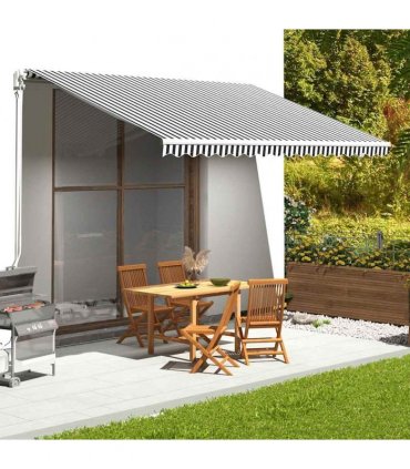 vidaXL Awning Replacement Fabric Anthracite and White 450x300 cm