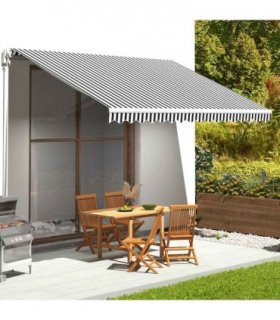 vidaXL Awning Replacement Fabric Anthracite and White 450x350 cm