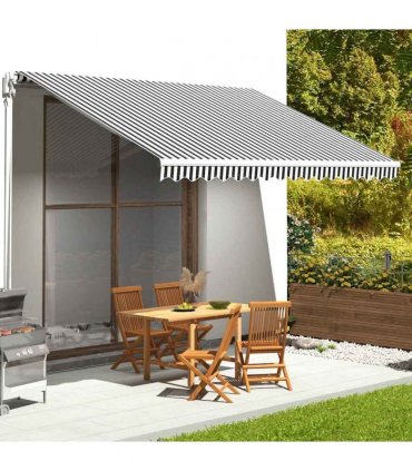 vidaXL Awning Replacement Fabric Anthracite and White 450x350 cm